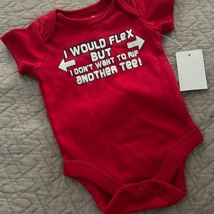 Newborn Boys “I would Flex But I Don’t Want to Rip Another Tee” one piece NWT